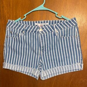 Blue Striped Women's Shorts